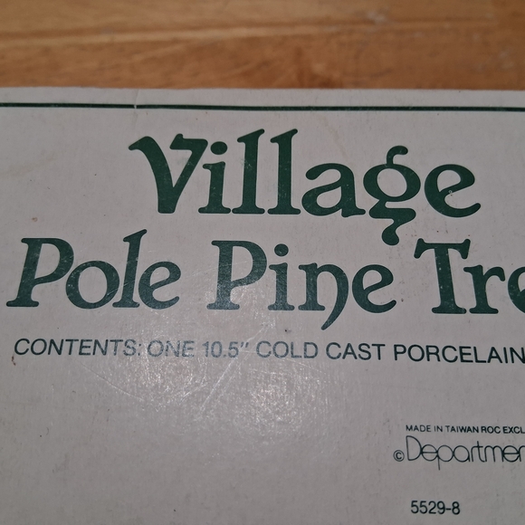 Department 56 Village Pole Pine Tree 10.5" Cold Cast Porcelain Tree - Picture 5 of 5